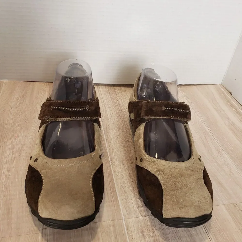 Taos Bravo Mary Jane Brown Leather Shoes Womens Size 8 US Adj Strap